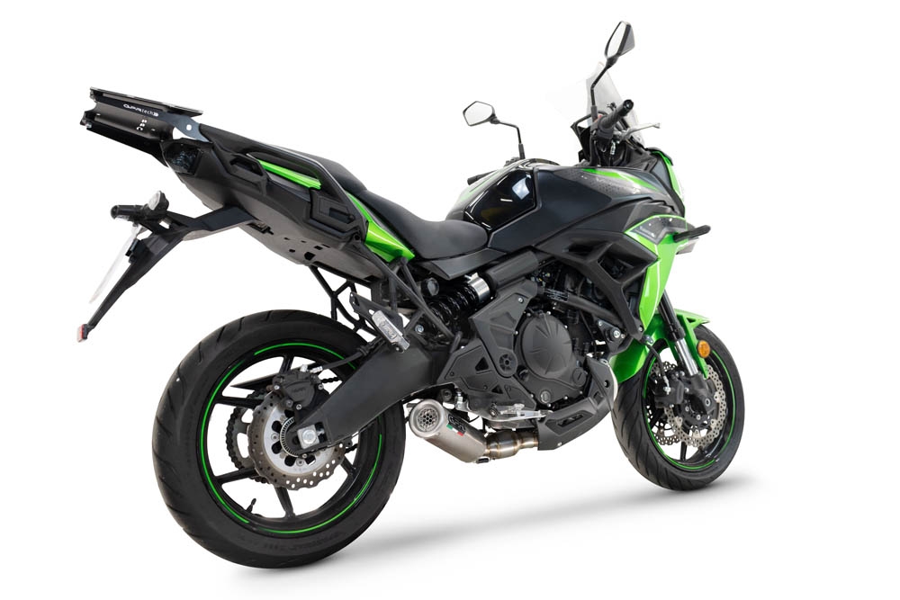 Pot echappement compatible avec Kawasaki Versys 650 2023-2025, M3 Inox , Pot echappement racing, ligne complet, fourni avec collecteur spécifique, article sans homologation 