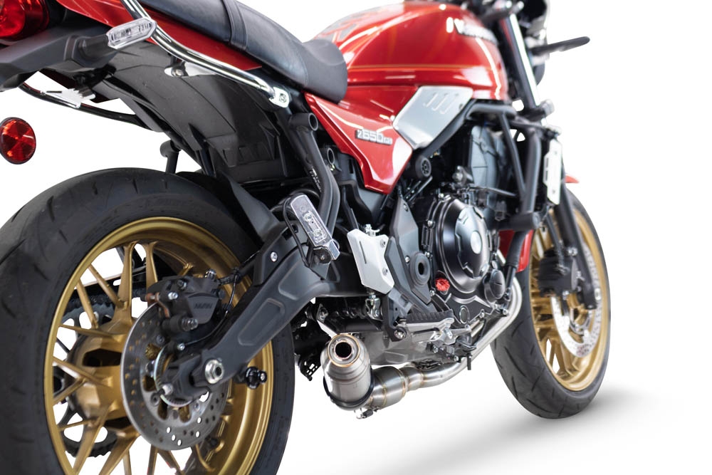 Pot echappement compatible avec Kawasaki Z 650 RS 2024-2025, Deeptone Inox, Pot echappement racing, ligne complet, fourni avec collecteur spécifique, article sans homologation 
