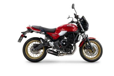 Pot echappement compatible avec Kawasaki Z 650 RS 2024-2025, M3 Black Titanium, Pot d'échappement complet racing, compris de collecteur et db killer amovible, sans homologation 