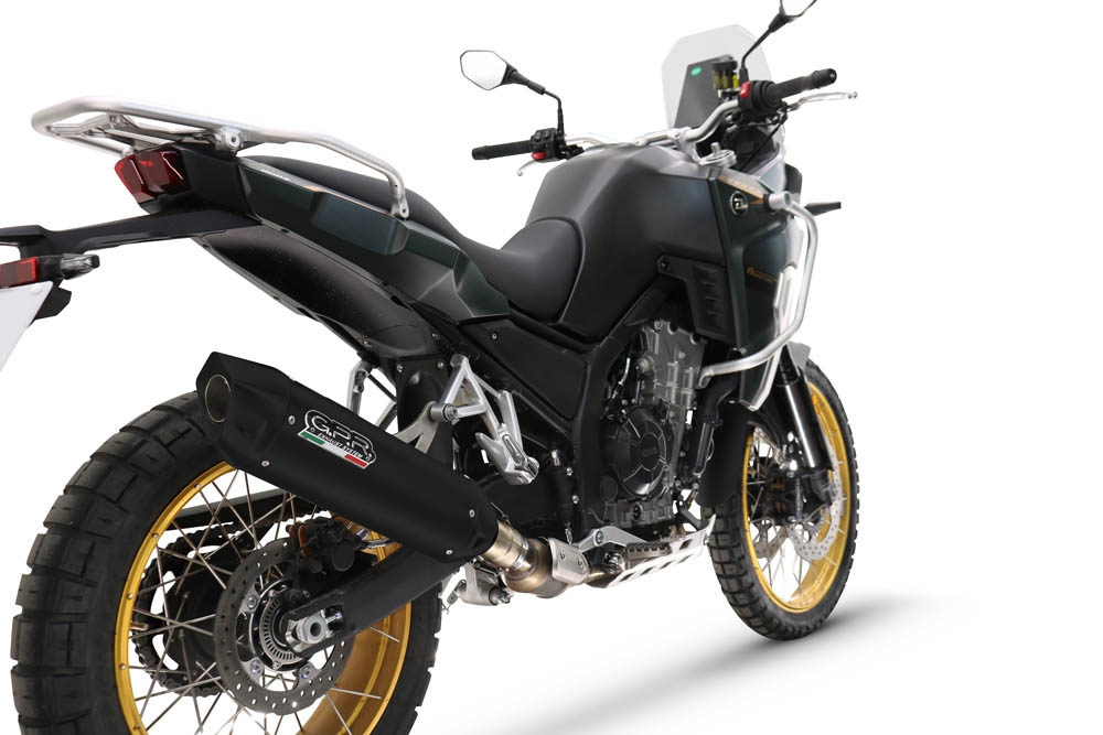 Pot echappement compatible avec Kove 800X 2024-2026, Furore-X Titanio Nero, Pot echappement racing,silencieux avec db killer et des tuyaux de liaison sans homologation 