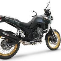 Pot echappement compatible avec Kove 800X 2024-2026, Furore-X Titanio Nero, Pot echappement racing,silencieux avec db killer et des tuyaux de liaison sans homologation 