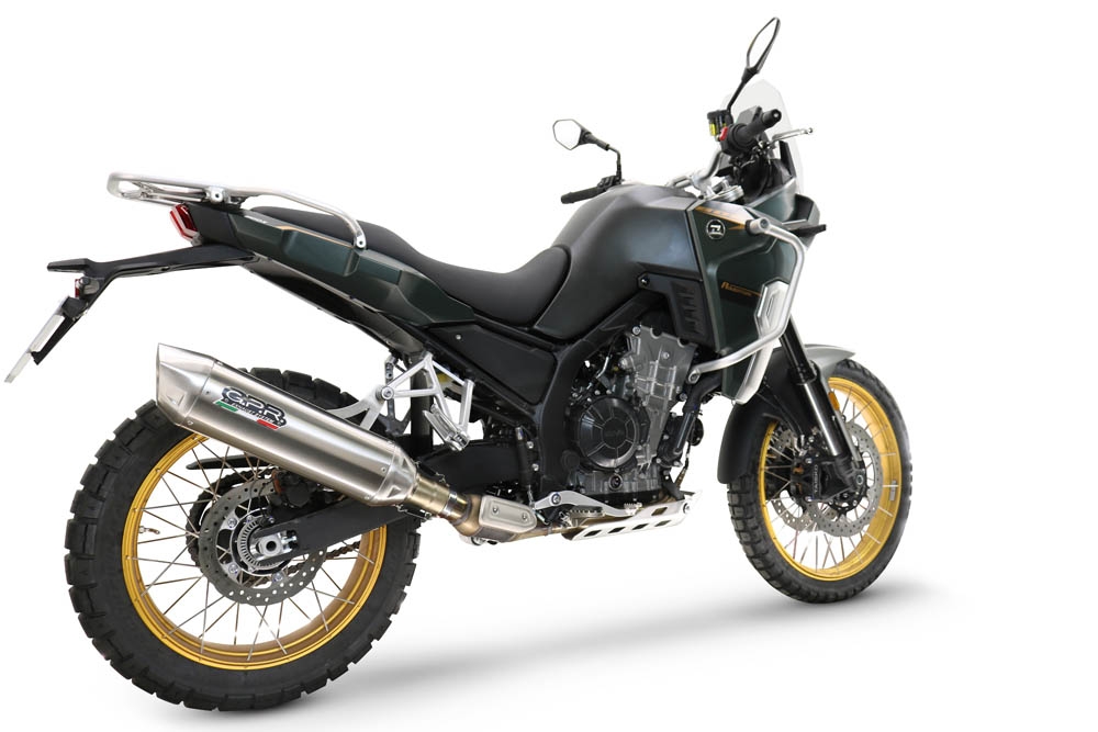 Pot echappement compatible avec Kove 800X 2024-2026, Furore-X Acciaio Inox, Pot echappement racing,silencieux avec db killer et des tuyaux de liaison sans homologation 