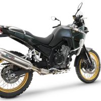 Pot echappement compatible avec Kove 800X 2024-2026, Furore-X Acciaio Inox, Pot echappement racing,silencieux avec db killer et des tuyaux de liaison sans homologation 