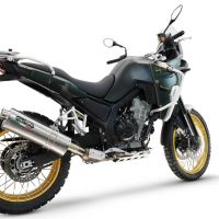 Pot echappement compatible avec Kove 800X 2024-2026, Dune Triovale Titanio, Échappement légal, homologué,silencieux avec db killer amovible et tuyau de liaison spécifique 