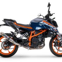 Pot echappement compatible avec Ktm Duke 200 2024-2025, Deeptone Inox, Échappement légal, homologué,silencieux avec db killer amovible et tuyau de liaison spécifique 