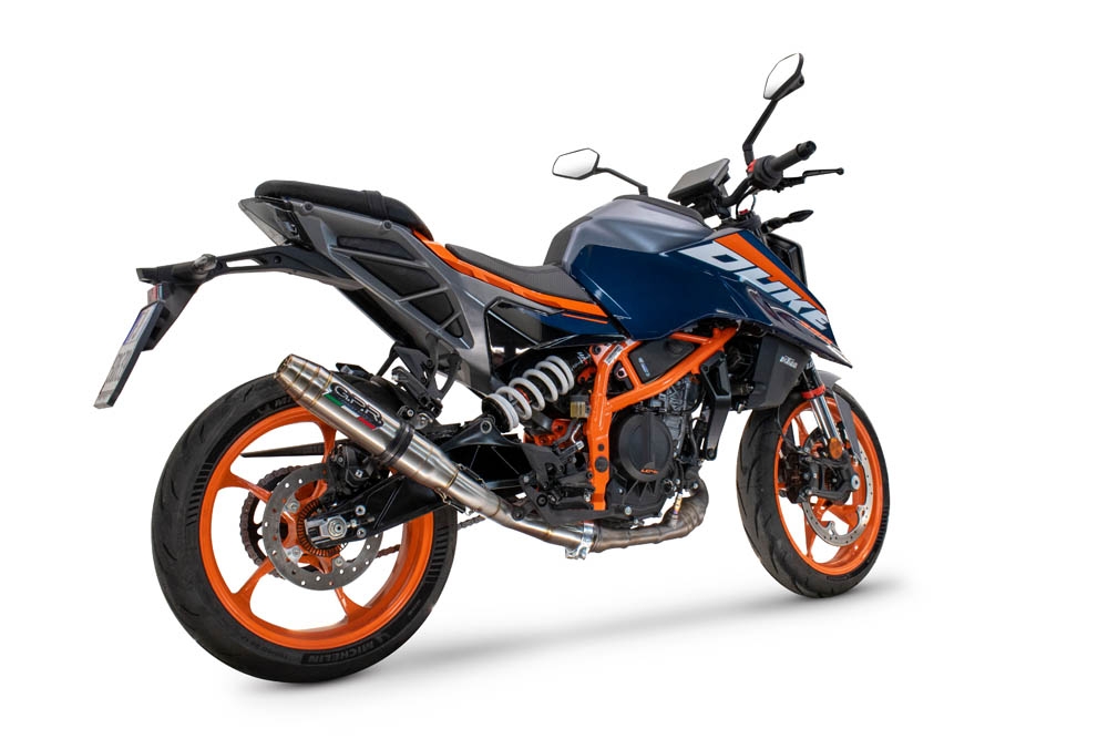 Pot echappement compatible avec Ktm Duke 200 2024-2025, Deeptone Inox, Échappement légal, homologué,silencieux avec db killer amovible et tuyau de liaison spécifique 