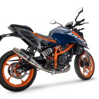 Pot echappement compatible avec Ktm Duke 200 2024-2025, Deeptone Inox, Échappement légal, homologué,silencieux avec db killer amovible et tuyau de liaison spécifique 