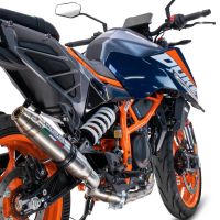 Pot echappement compatible avec Ktm Duke 200 2024-2025, Deeptone Inox, Échappement légal, homologué,silencieux avec db killer amovible et tuyau de liaison spécifique 
