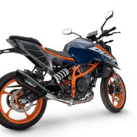 Pot echappement compatible avec Ktm Duke 250 2024-2025, GP-Revo Black Titanium, Échappement légal, homologué,silencieux avec db killer amovible et tuyau de liaison spécifique 