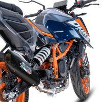 Pot echappement compatible avec Ktm Duke 250 2024-2025, GP-Revo Black Titanium, Échappement légal, homologué,silencieux avec db killer amovible et tuyau de liaison spécifique 