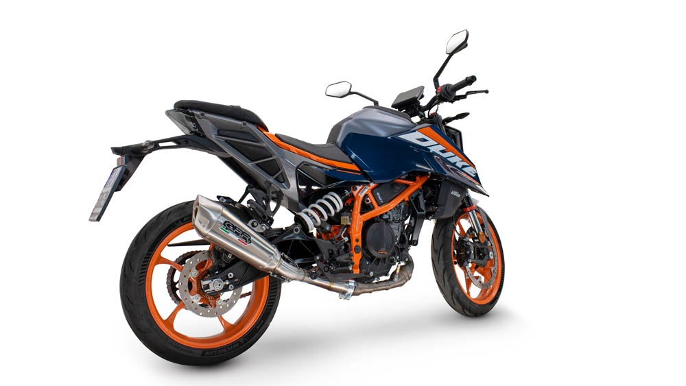 Pot echappement compatible avec Ktm Duke 125 2024-2025, GP-Revo Titanium, Échappement légal, homologué,silencieux avec db killer amovible et tuyau de liaison spécifique 