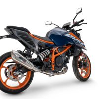 Pot echappement compatible avec Ktm Duke 125 2024-2025, GP-Revo Titanium, Échappement légal, homologué,silencieux avec db killer amovible et tuyau de liaison spécifique 