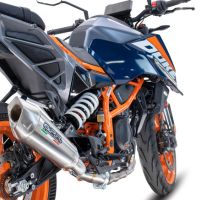 Pot echappement compatible avec Ktm Duke 125 2024-2025, GP-Revo Titanium, Échappement légal, homologué,silencieux avec db killer amovible et tuyau de liaison spécifique 