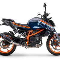 Pot echappement compatible avec Ktm Duke 390 2024-2025, M3 Black Titanium, Échappement légal, homologué,silencieux avec db killer amovible et tuyau de liaison spécifique 