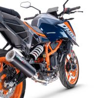 Pot echappement compatible avec Ktm Duke 390 2024-2025, M3 Black Titanium, Échappement légal, homologué,silencieux avec db killer amovible et tuyau de liaison spécifique 