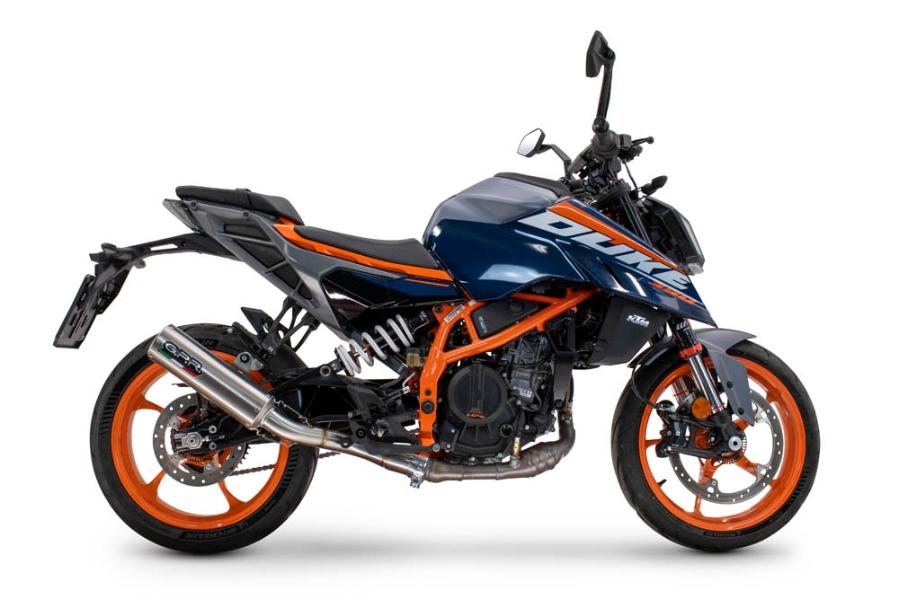 Pot echappement compatible avec Ktm Duke 250 2024-2025, M3 Inox , Échappement légal, homologué,silencieux avec db killer amovible et tuyau de liaison spécifique 