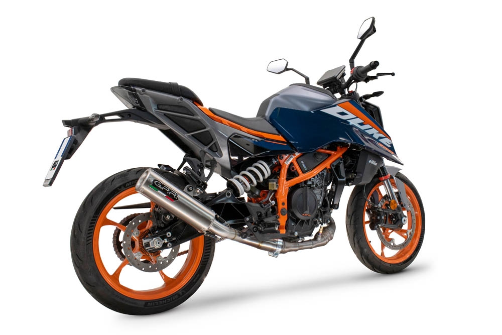 Pot echappement compatible avec Ktm Duke 250 2024-2025, M3 Inox , Échappement légal, homologué,silencieux avec db killer amovible et tuyau de liaison spécifique 