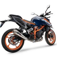 Pot echappement compatible avec Ktm Duke 390 2024-2025, Powercone Evo, Échappement légal, homologué,silencieux avec db killer amovible et tuyau de liaison spécifique 