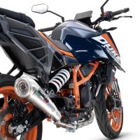 Pot echappement compatible avec Ktm Duke 390 2024-2025, Powercone Evo, Échappement légal, homologué,silencieux avec db killer amovible et tuyau de liaison spécifique 