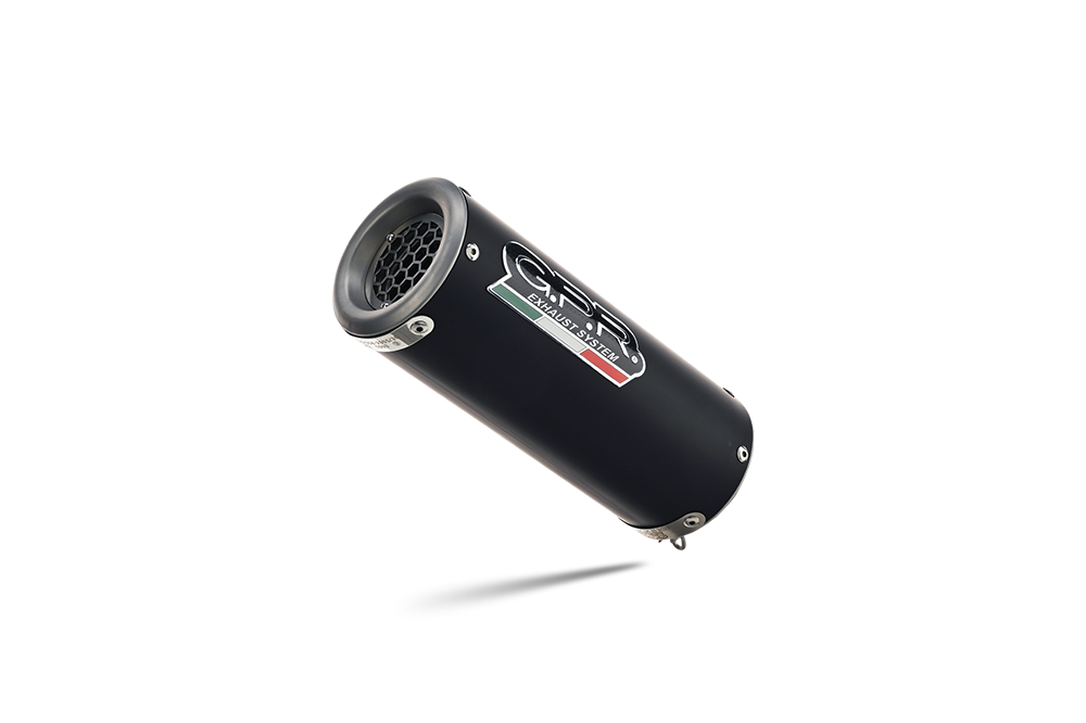 Pot echappement compatible avec Yamaha Mt-09 Tracer 900 2015-2020, M3 Black Titanium, Pot d'échappement complet racing, compris de collecteur et db killer amovible, sans homologation 