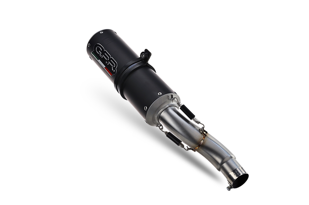 Pot echappement compatible avec Yamaha Tracer 700 2016-2019, M3 Black Titanium, Pot échappement complet, non légal pour les pays de l'UE, avec db killer amovible 