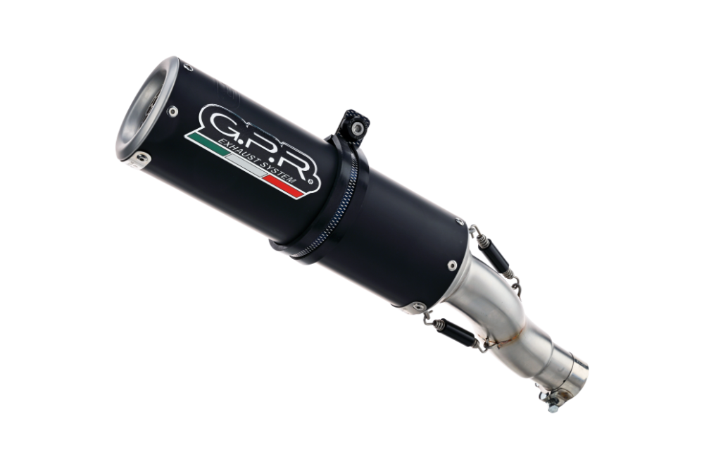 Pot echappement compatible avec Yamaha Tracer 700 2016-2019, M3 Black Titanium, Pot échappement complet, non légal pour les pays de l'UE, avec db killer amovible 