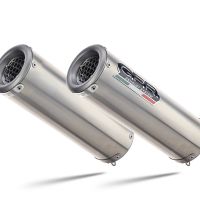 Pot echappement compatible avec Aprilia Shiver 900 2017-2020, M3 Inox , Paire de pot d'échappement homologuées, livrées avec db killer amovible et raccords spécifiques 