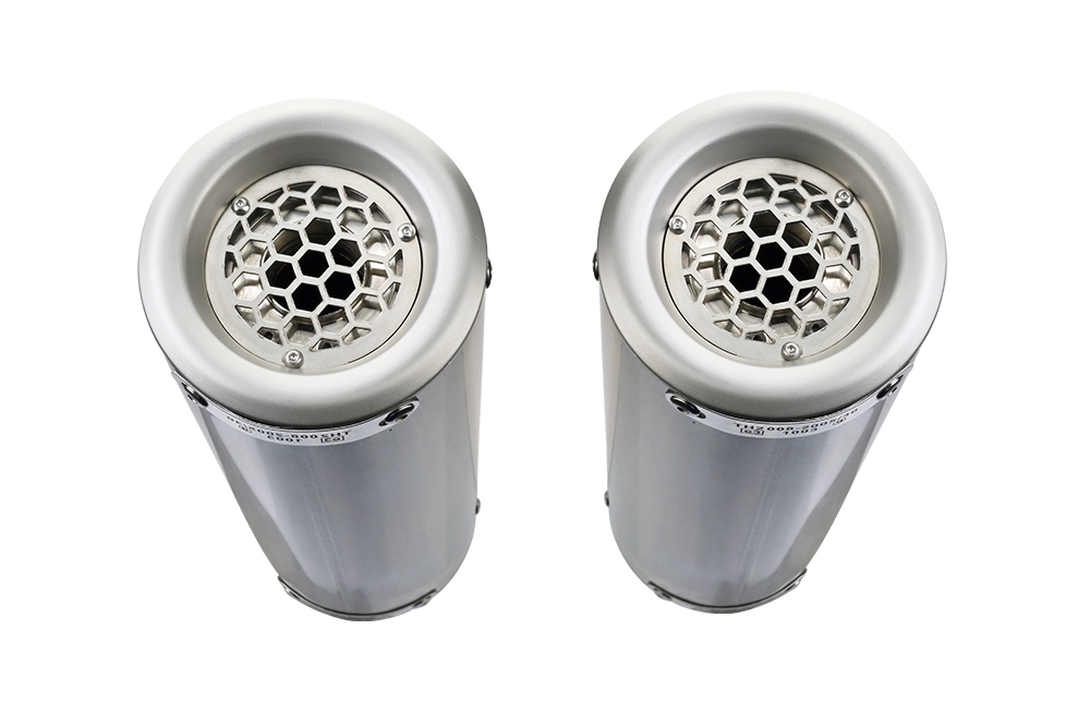Pot echappement compatible avec Aprilia Shiver 900 2017-2020, M3 Inox , Paire de pot d'échappement homologuées, livrées avec db killer amovible et raccords spécifiques 