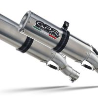 Pot echappement compatible avec Aprilia Shiver 900 2017-2020, M3 Inox , Paire de pot d'échappement homologuées, livrées avec db killer amovible et raccords spécifiques 