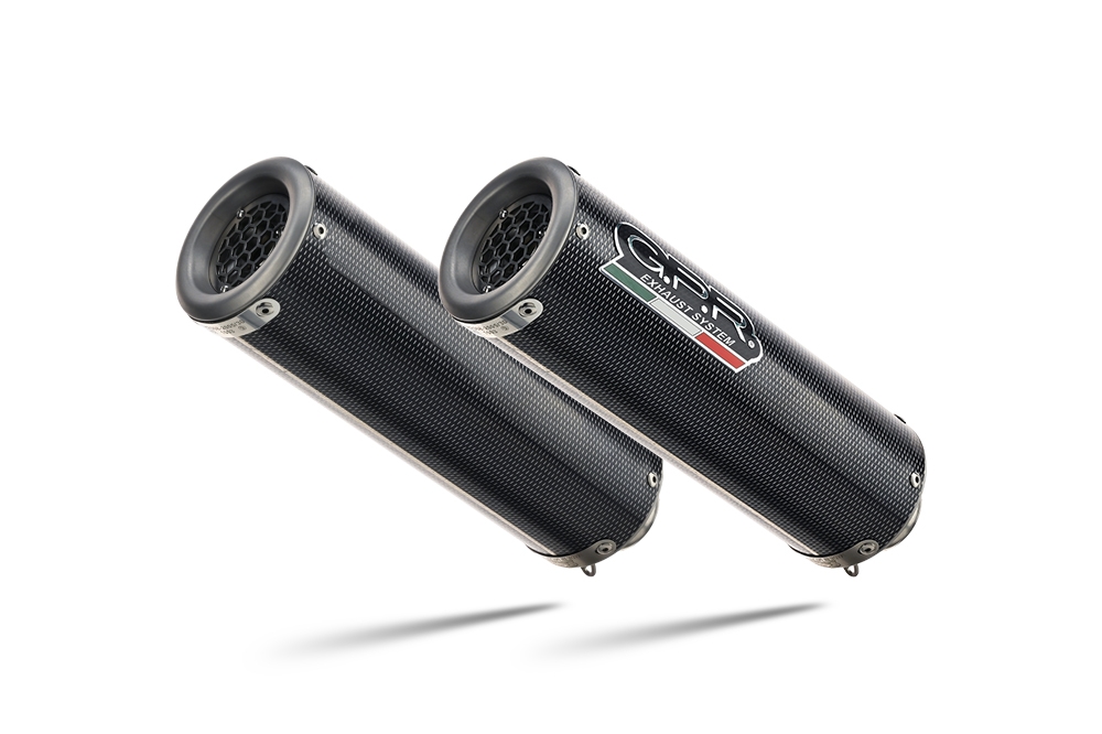 Pot echappement compatible avec Aprilia Shiver 900 2017-2020, M3 Poppy , Paire de pot d'échappement homologuées, livrées avec db killer amovible et raccords spécifiques 