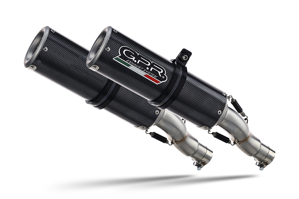 Pot echappement compatible avec Aprilia Shiver 900 2017-2020, M3 Poppy , Paire de pot d'échappement homologuées, livrées avec db killer amovible et raccords spécifiques 