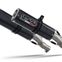 Pot echappement compatible avec Aprilia Shiver 900 2017-2020, M3 Poppy , Paire de pot d'échappement homologuées, livrées avec db killer amovible et raccords spécifiques 