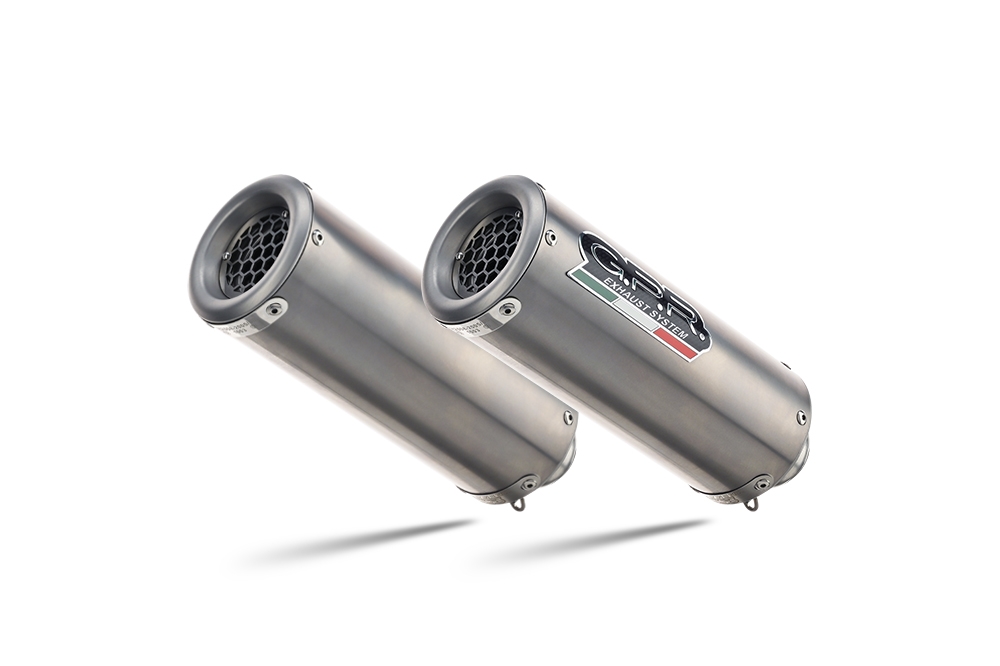Pot echappement compatible avec Ducati 749 2003-2007, M3 Titanium Natural, Paire de pot d'échappement homologuées, livrées avec db killer amovible et raccords spécifiques 