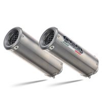Pot echappement compatible avec Ducati 749 2003-2007, M3 Titanium Natural, Paire de pot d'échappement homologuées, livrées avec db killer amovible et raccords spécifiques 