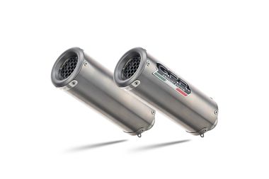 Pot echappement compatible avec Ducati Monster 1100 2009-2010, M3 Titanium Natural, Paire de pot d'échappement homologuées, livrées avec db killer amovible et raccords spécifiques 
