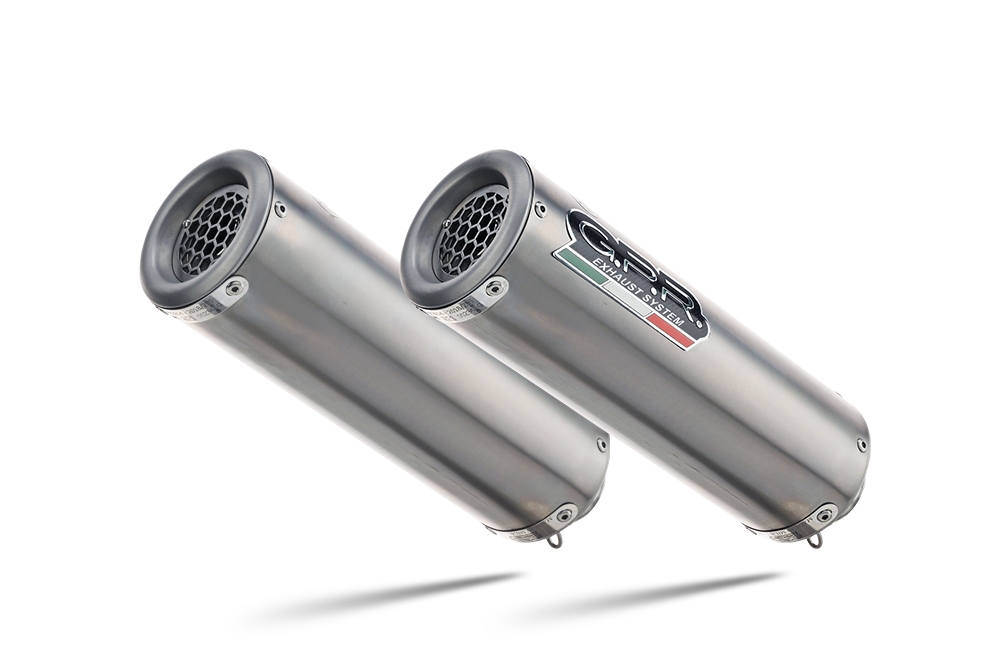 Pot echappement compatible avec Aprilia Rsv 1000 R Factory 2006-2010, M3 Titanium Natural, Paire de pot d'échappement homologuées, livrées avec db killer amovible et raccords spécifiques 
