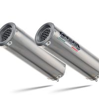Pot echappement compatible avec Aprilia Rsv 1000 R Factory 2006-2010, M3 Titanium Natural, Paire de pot d'échappement homologuées, livrées avec db killer amovible et raccords spécifiques 