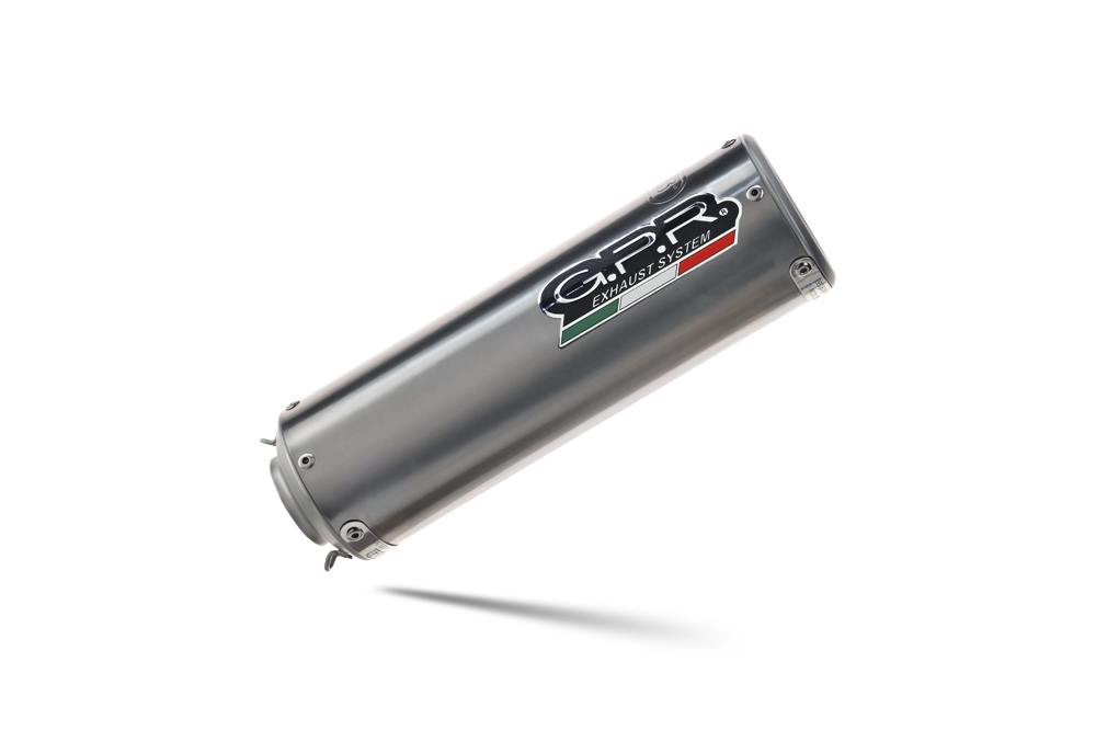 Pot echappement compatible avec Moto Guzzi V85 TT 2021-2024, M3 Titanium Natural, Échappement légal, homologué,silencieux avec db killer amovible et tuyau de liaison spécifique 