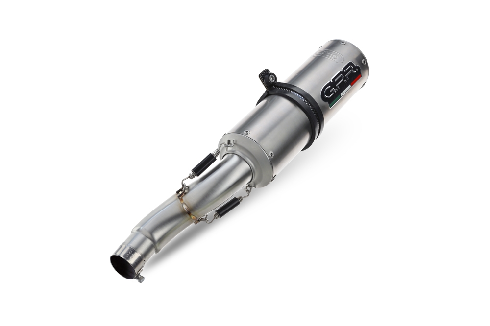 Pot echappement compatible avec Aprilia Rsv 1000 R Factory 2006-2010, M3 Titanium Natural, Paire de pot d'échappement homologuées, livrées avec db killer amovible et raccords spécifiques 
