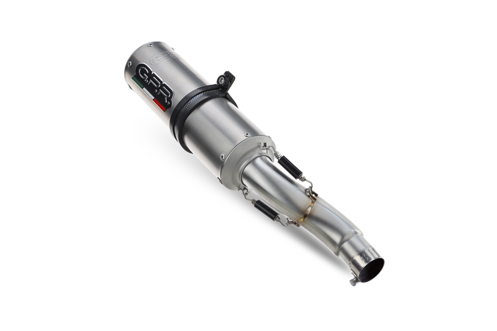Pot echappement compatible avec Aprilia Rsv 1000 R Factory 2006-2010, M3 Titanium Natural, Paire de pot d'échappement homologuées, livrées avec db killer amovible et raccords spécifiques 