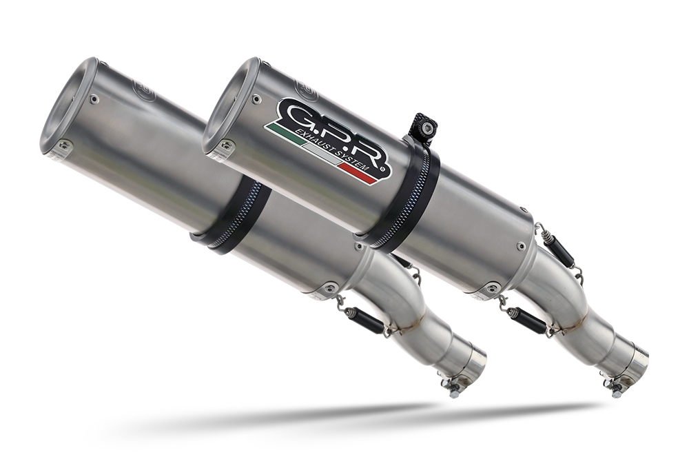 Pot echappement compatible avec Aprilia Rsv 1000 R Factory 2006-2010, M3 Titanium Natural, Paire de pot d'échappement homologuées, livrées avec db killer amovible et raccords spécifiques 