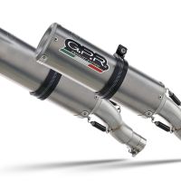 Pot echappement compatible avec Aprilia Rsv 1000 R Factory 2006-2010, M3 Titanium Natural, Paire de pot d'échappement homologuées, livrées avec db killer amovible et raccords spécifiques 