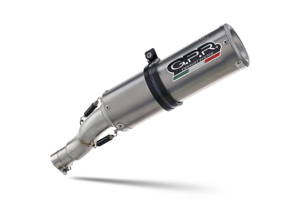 Pot echappement compatible avec Moto Guzzi V85 TT 2021-2024, M3 Titanium Natural, Échappement légal, homologué,silencieux avec db killer amovible et tuyau de liaison spécifique 