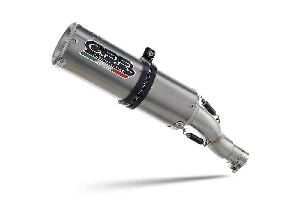 Pot echappement compatible avec Bmw R 1250 R -Rs 2021-2024, M3 Titanium Natural, Échappement légal, homologué,silencieux avec db killer amovible et tuyau de liaison spécifique 