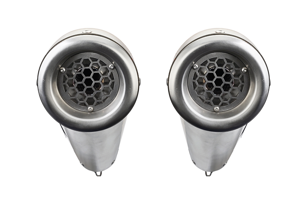 Pot echappement compatible avec Moto Morini Sport 1200 2008-2010, Powercone Evo, Paire de pot d'échappement homologuées, livrées avec db killer amovible et raccords spécifiques 