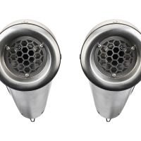 Pot echappement compatible avec Moto Morini Sport 1200 2008-2010, Powercone Evo, Paire de pot d'échappement homologuées, livrées avec db killer amovible et raccords spécifiques 