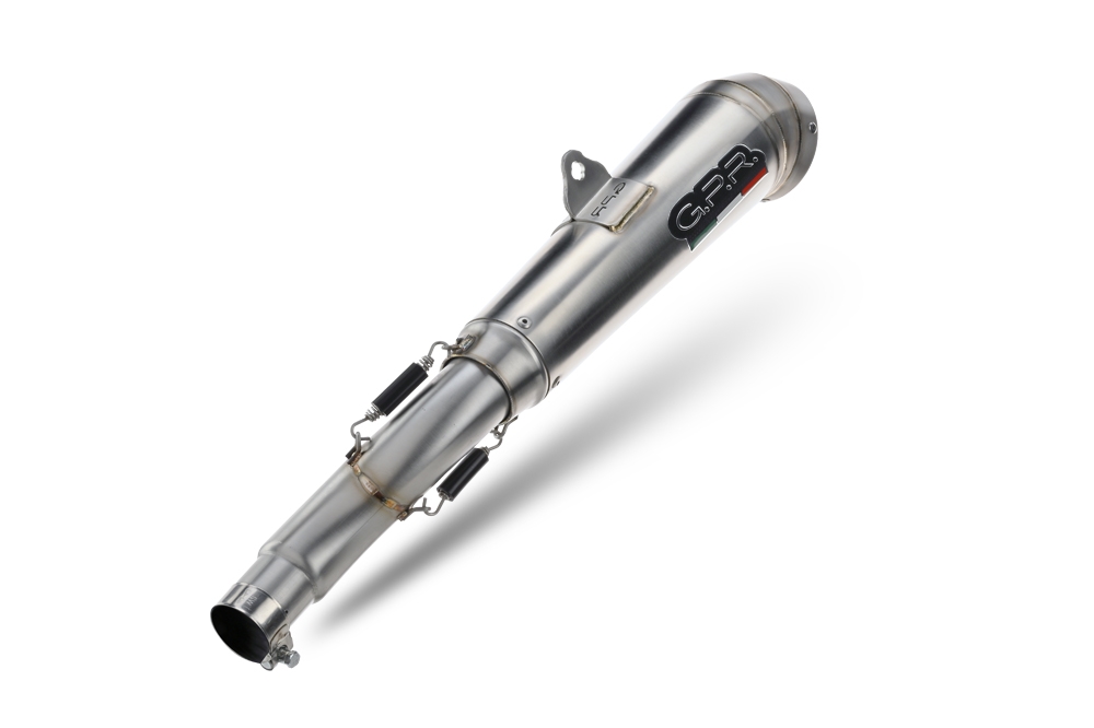 Pot echappement compatible avec Moto Guzzi V85 TT 2019-2020, Powercone Evo, Échappement légal, homologué,silencieux avec db killer amovible et tuyau de liaison spécifique 