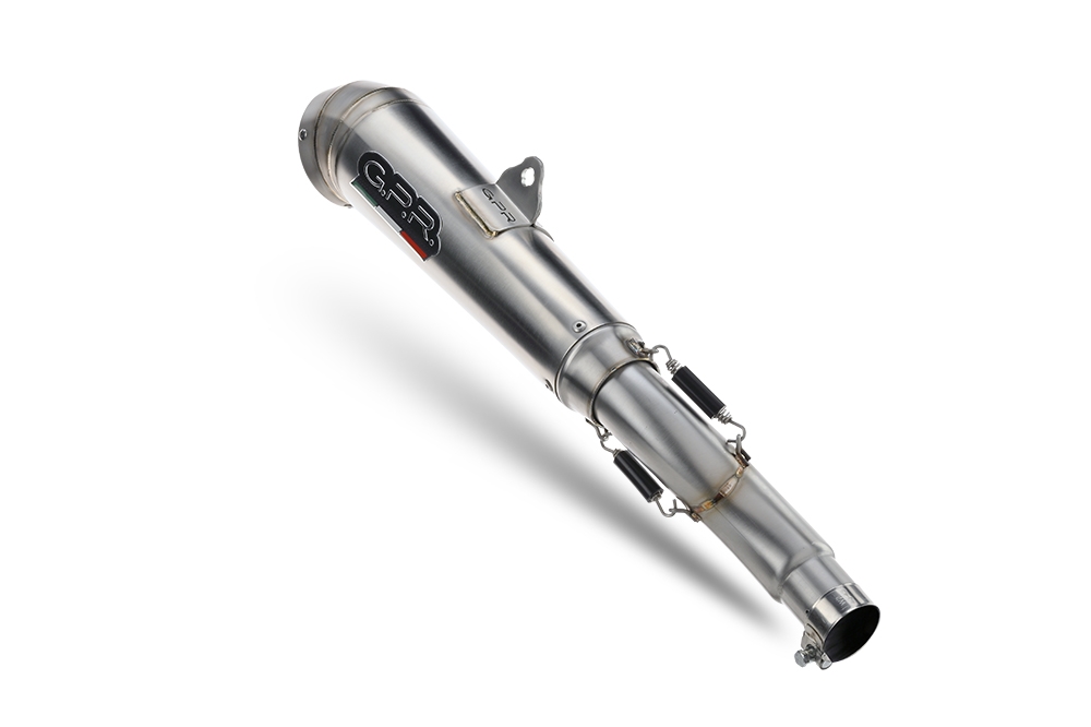 Pot echappement compatible avec Benelli Leoncino 500 Trail 2017-2024, Powercone Evo, Échappement légal, homologué,silencieux avec db killer amovible et tuyau de liaison spécifique 