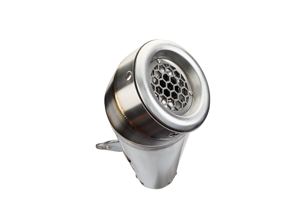 Pot echappement compatible avec Tuning TUNING 1980-2021, Powercone Evo, Silencieux racing à adapter au collecteur d'origine, livré avec db killer amovible 