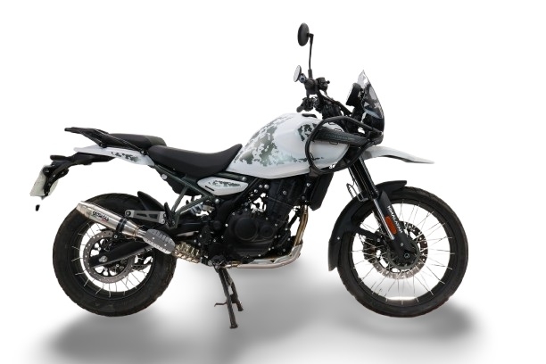 Pot echappement compatible avec Royal Enfield Himalayan 450 2024-2025, Deeptone Inox, Échappement légal, homologué,silencieux avec db killer amovible et tuyau de liaison spécifique 